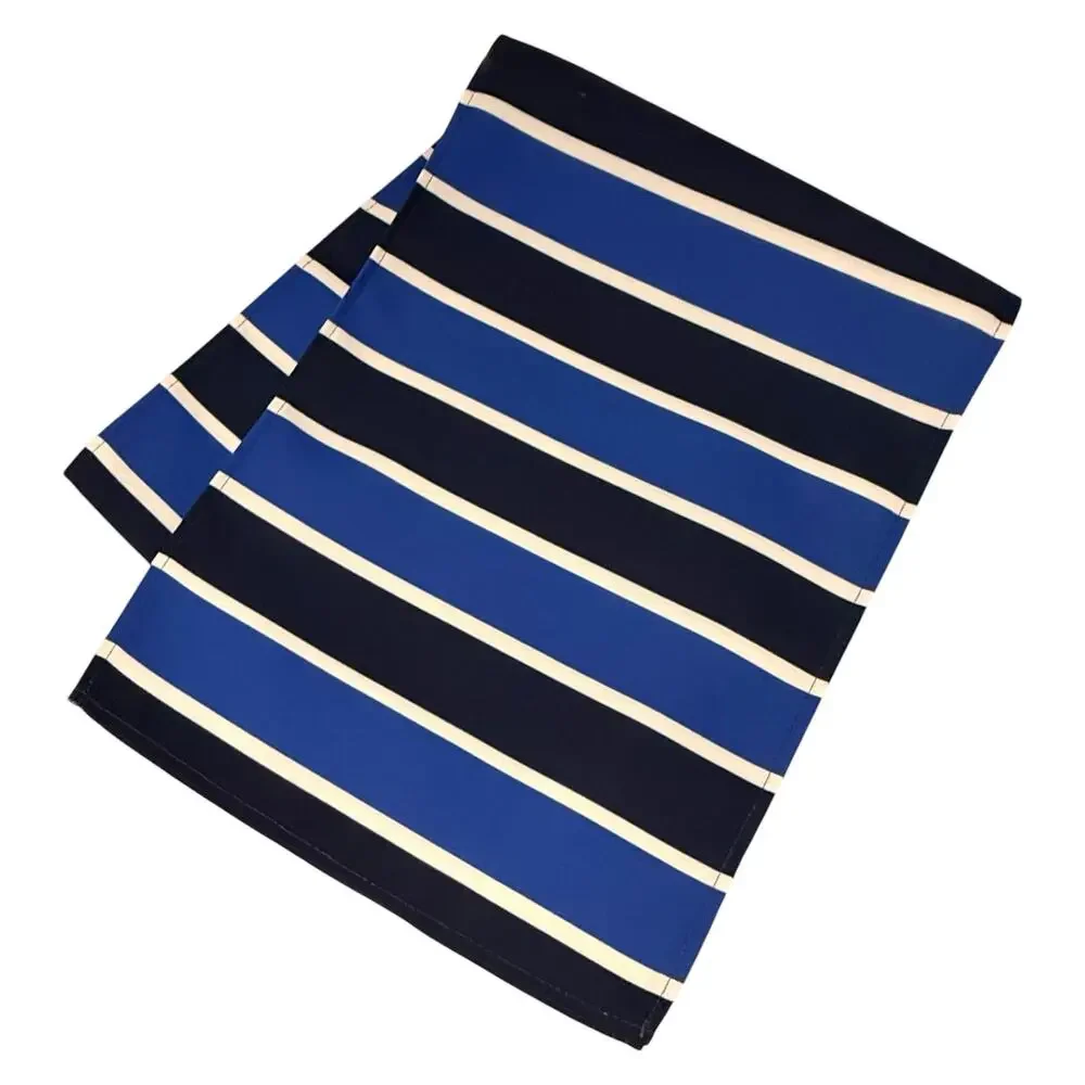 Nautical Stripe Table Runner Indoor Outdoor Decor Blue White Made in USA 72